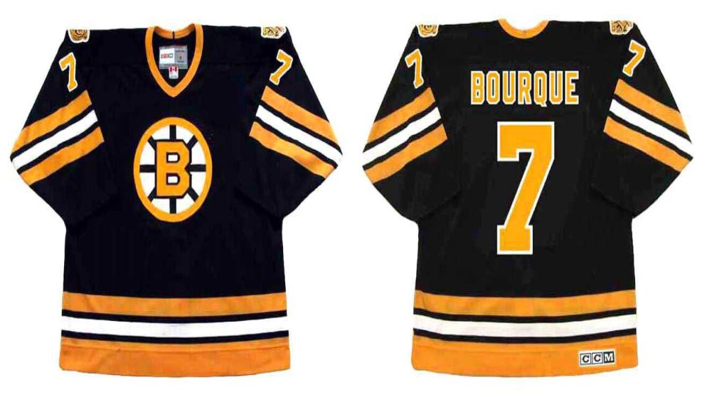 2019 Men Boston Bruins 7 Bourque Black CCM NHL jerseys